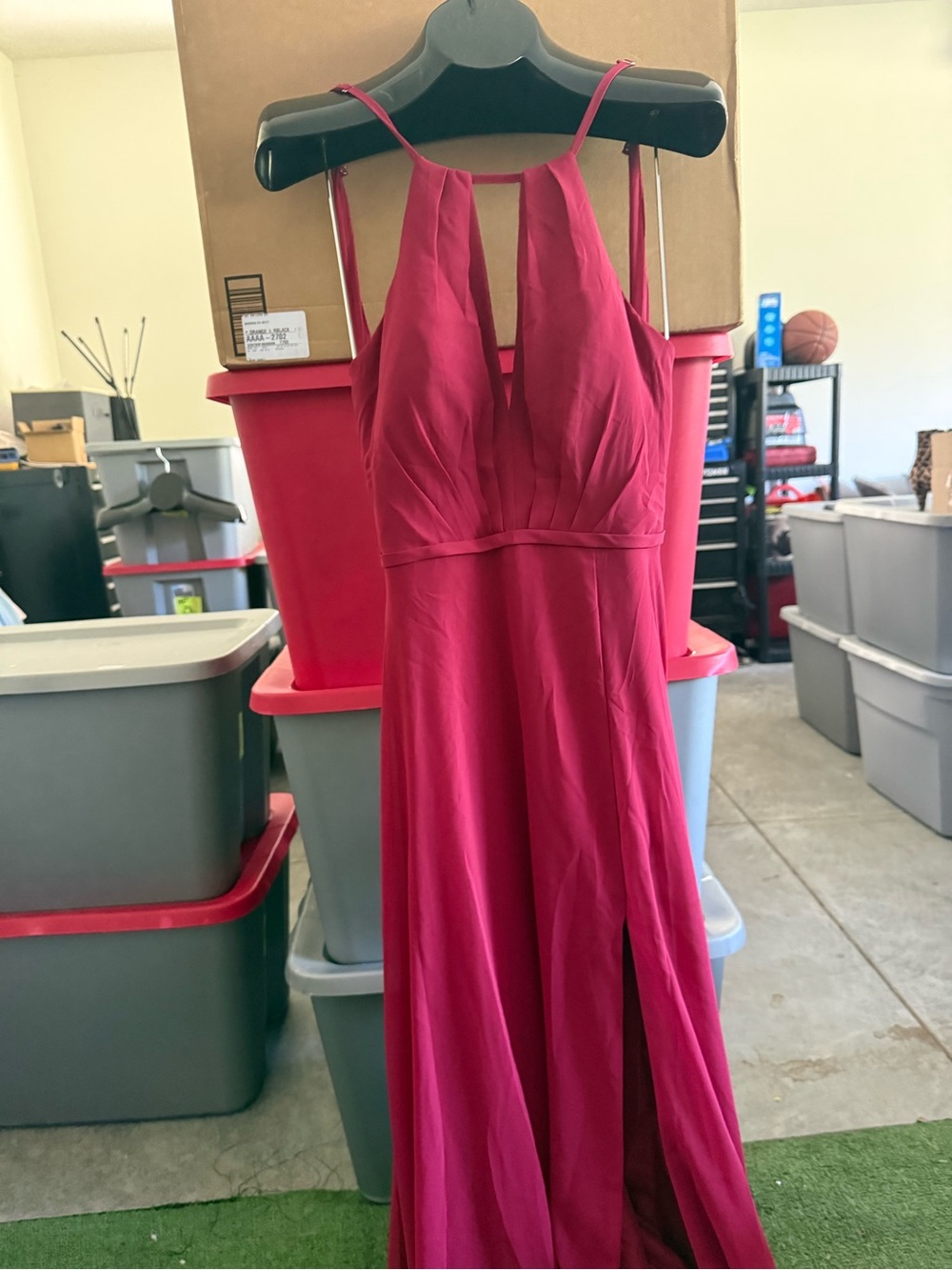 Women’s Fuchsia Halter A-Line Evening Dress p20
